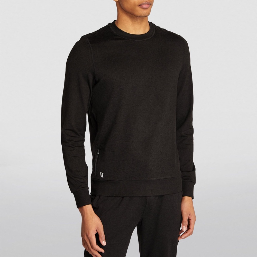 2759 Vuori Ponto Performance Crew Sweater Mens Black Heather Size Small